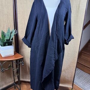 LAWLESS Black Open Front Cardigan